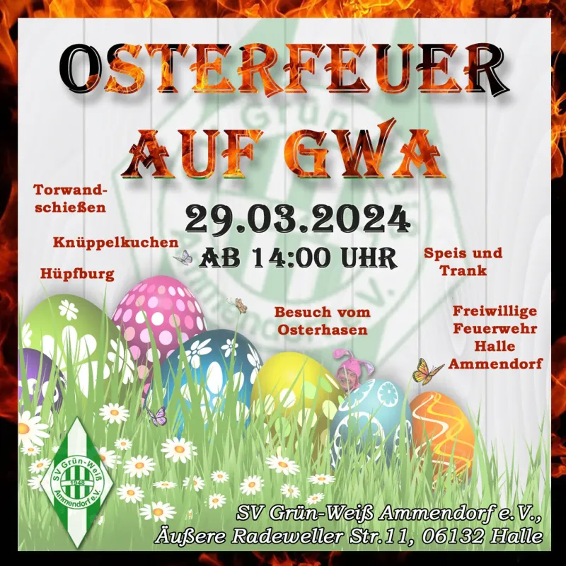 Osterfeuer bei Grün-Weiß Ammendorf