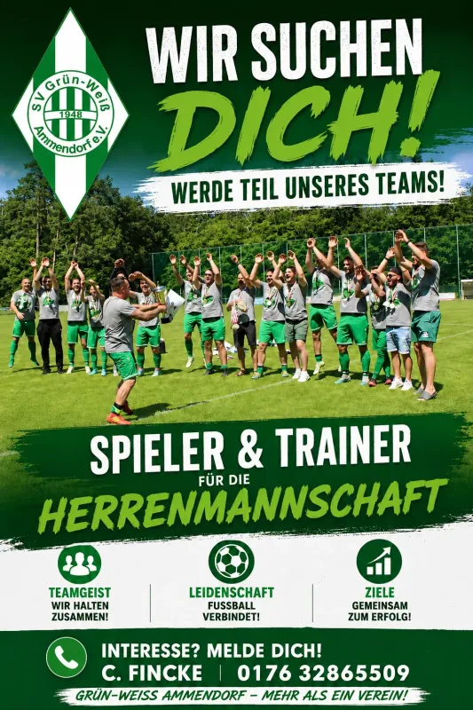 Werde neuer Headcoach oder Spieler für unsere 1. Herren ⚽️